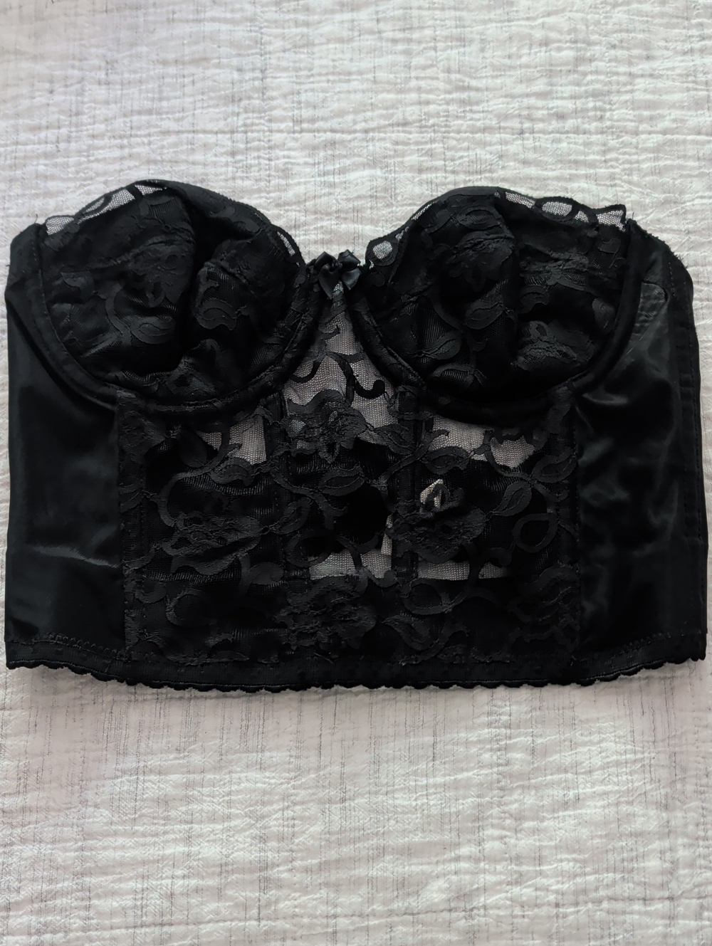 Valmont Black Lace Bustier Bandeau Top 36B